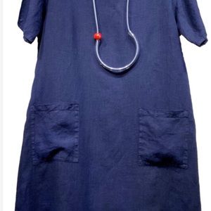 NWOT Flax Blue linen dress women’s Size L. #S